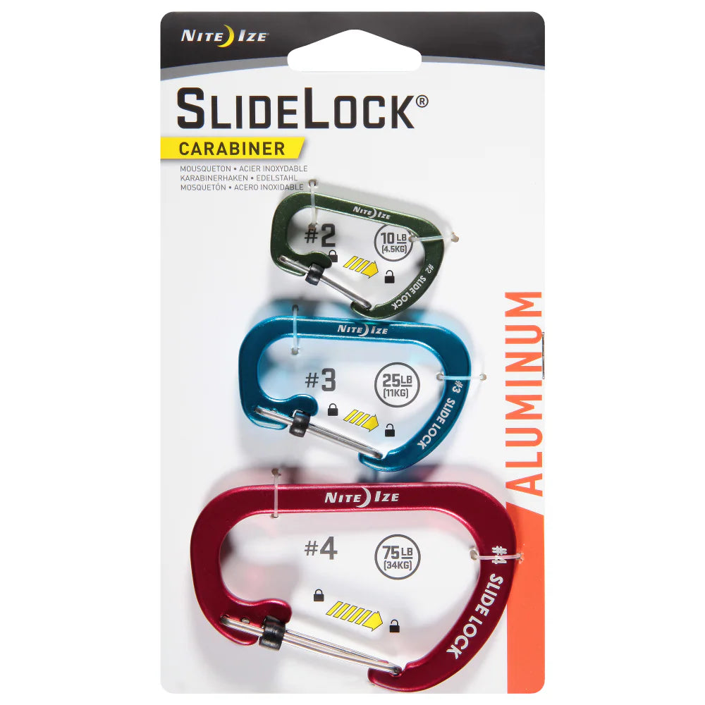 Nite Ize SlideLock Carabiner Aluminum 3-Pack