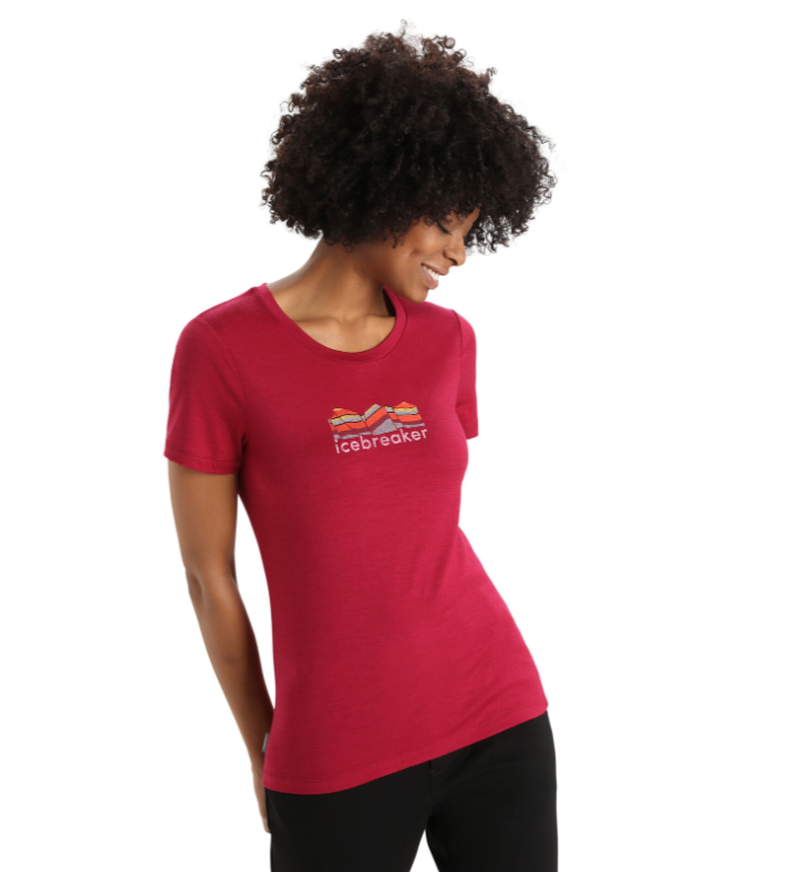 Icebreaker Women's Tech Lite II Short Sleeve - Mountain Geology